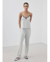 Mango - Plain Lyocell Cotton Pyjama Bottoms - Lyst
