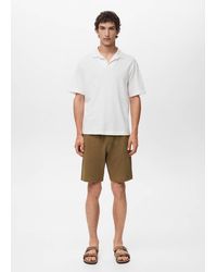 Mango - 100% Cotton Bermuda Shorts With Drawstring - Lyst