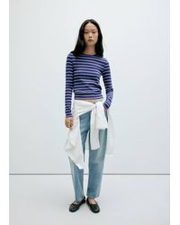 Mango - Long-Sleeved Striped T-Shirt - Lyst
