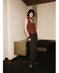 Mango - Blouse With Foulard Neckline - Lyst
