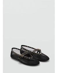 Mango - Mesh Ballerina Flats With Die-Cut Details - Lyst