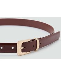 Mango - Square Buckle Belt - Lyst