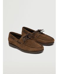 Mango Leather Boat Shoes - Brown