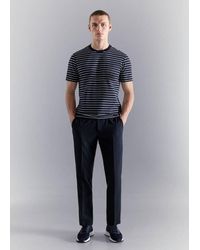 Mango - Slim Fit Striped Coolmax T-Shirt - Lyst