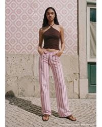 MANGO TEEN - Low-Rise Striped Print Jeans - Lyst