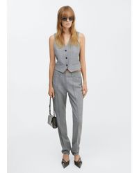 Mango - Pinstripe Suit Trousers Light Heather - Lyst