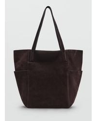 Mango - Leather Shopper Bag - Lyst