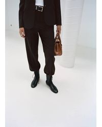 Mango - Lace-Up Leather Ankle Boots - Lyst