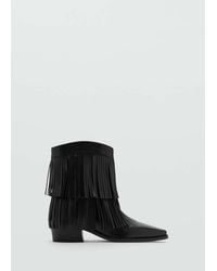 MANGO TEEN - Leather Ankle Boot With Fringe Heel - Lyst