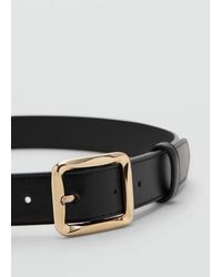 Mango - Square Buckle Belt - Lyst