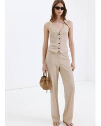 Mango - Straight Mid-Rise Trousers - Lyst
