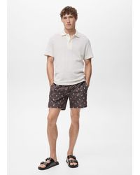 Mango - Maillot De Bain Imprimé Voiliers Marron - Lyst
