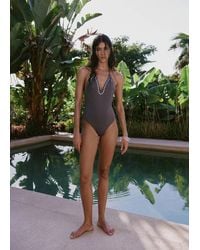 Mango - Halter Swimsuit With Studs - Lyst