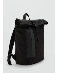 Mango - Sac À Dos Revers Poche Noir - Lyst