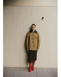 Mango - Faux Leather Effect Trench Coat - Lyst