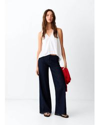 MANGO TEEN - Wide-Leg Jeans With Lurex Stripes - Lyst