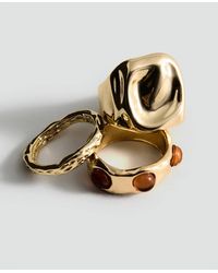 Mango - Combined Ring 3 Set - Lyst