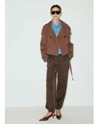 Mango - Double-Breasted Cropped Trench Coat - Lyst