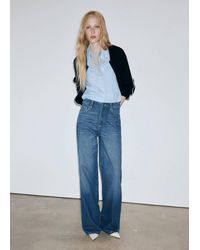 Mango - Danila High-Waisted Wide Leg Jeans - Lyst