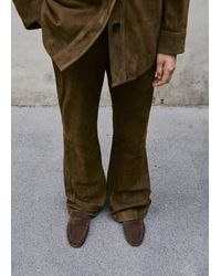 Mango - Suede Penny Loafers - Lyst