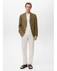 Mango - Veste De Costume Salerno 100 Lin Slim Fit Kaki - Lyst