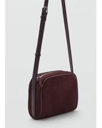 Mango - Suede Leather Shoulder Bag - Lyst