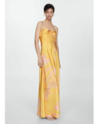 Mango - Printed Satin Dress - Lyst