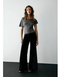 MANGO TEEN - Wide Leg Jeans With Rhinestones - Lyst