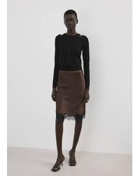 Mango - Pull-Over Maille Combinée Noir - Lyst