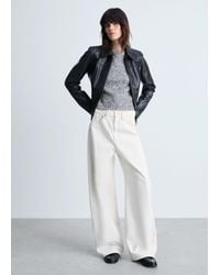 Mango - Round-Neck Bouclé Sweater - Lyst
