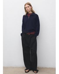 Mango - Knitted Sweater With Zip Collar - Lyst
