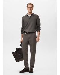 Mango - Slim-Fit Flannel Trousers - Lyst