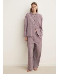 Mango - Zweiteiliges Pyjama Aus Baumwolle Mit Vichy-Karo - Lyst