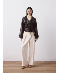 Mango - Faux-Leather Jacket With Maxi Lapels - Lyst