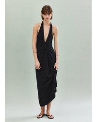 Mango - Draped Halter Dress - Lyst