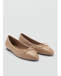 Mango - Leather Ballet Flats - Lyst