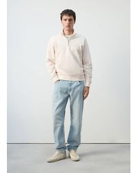 Mango - Zip Neck Sweatshirt 100% Cotton Lightweight - Lyst