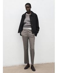 Mango - Slim Cropped Pinstripe Trousers - Lyst