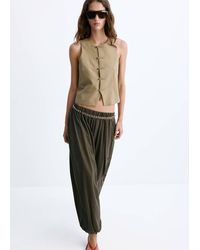 Mango - Striped Vest With Toggles - Lyst