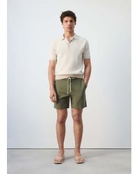 Mango - Cotton Lyocell Bermuda Shorts - Lyst