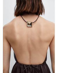 Mango - Leather Cord Necklace - Lyst