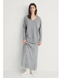 Mango - V-Neck Plain Knitted Sweater - Lyst