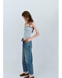 Mango - Fitted Ribbed Top - Lyst