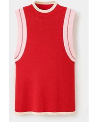 Mango - Ribbed Top With Contrasting Trim - Lyst