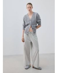 Mango - V-Neck Knitted Cardigan - Lyst