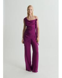 Mango - Flowy Straight-Fit Trousers - Lyst