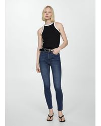 Mango - High-rise Skinny Jeans Dark - Lyst