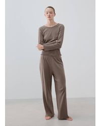 Mango - Two-Piece Openwork Cotton Pyjamas - Lyst