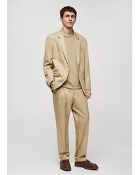 Mango - Relaxed-fit Suit Trousers With Pleats - Lyst