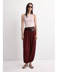 Mango - Fitted Fine-Knit Top - Lyst